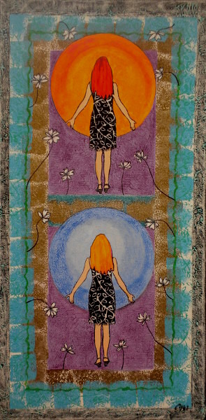 Auras orange et bleue