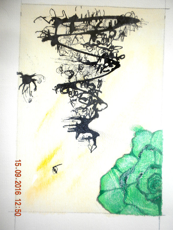 Composition avec rose verte (détail)